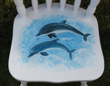 Lovely child's chair, hand painted with pictures of dolphins. Name can be added on - SOLD
