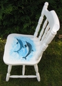 Lovely child's chair, hand painted with pictures of dolphins. Name can be added on - SOLD
