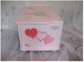 Pink toy box and child's chair, hand-painted - SOLD