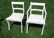 White extending dining table and chairs set - SOLD