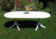 White extending dining table and chairs set - SOLD