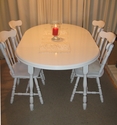White extendable dining table and 4 chairs - SOLD