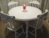White extendable dining table and 4 chairs - SOLD