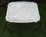 Vintage wicker and metal bedroom stool - SOLD